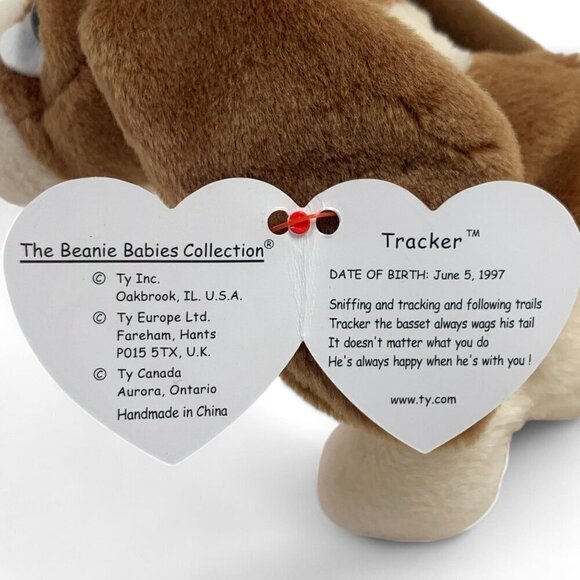 TY Beanie Babies Tracker The Bloodhound 8" Plush Toy Collectible Brown 1998 NWT - Picture 5 of 6